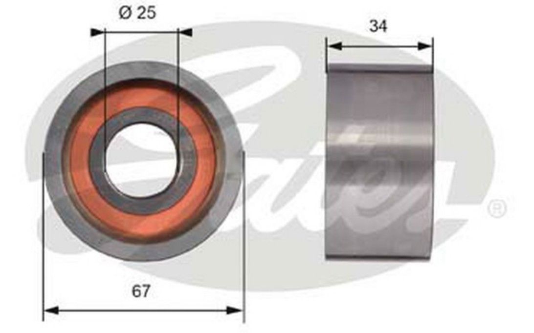 Poulie renvoi/transmission, courroie de distribution GATES T41178