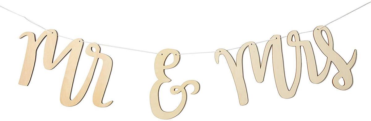 Decoration Mr Mrs Bois 1 M Taille Unique