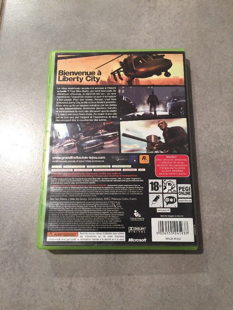 Grand Theft Auto 4 Fr - Xbox 360 - Pal - Complet