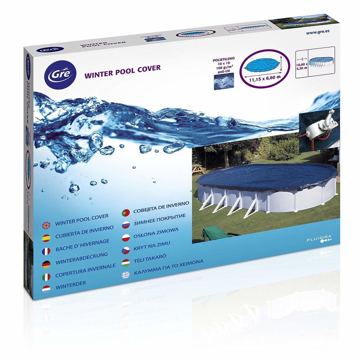 Gre - Bache D'hivernage  Pour Piscine Tubulaire Hors-sol Ovale 5,00m X 3,00m - Gre - Ciprov501 - 120g/m² - Bleu