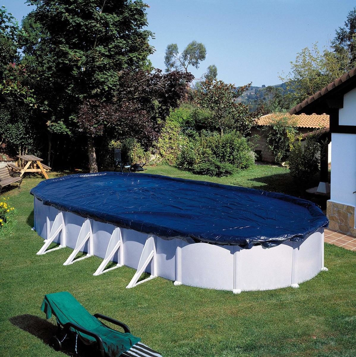 Gre - Bache D'hivernage  Pour Piscine Tubulaire Hors-sol Ovale 5,00m X 3,00m - Gre - Ciprov501 - 120g/m² - Bleu