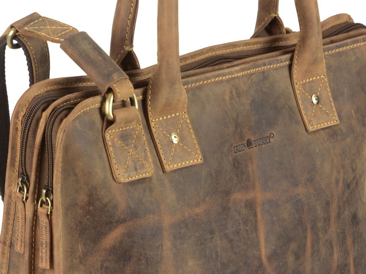 Greenburry Vintage Serviette Cuir 41 Cm Compartiment Laptop Nut Brown