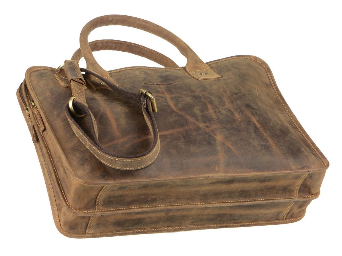 Greenburry Vintage Serviette Cuir 41 Cm Compartiment Laptop Nut Brown