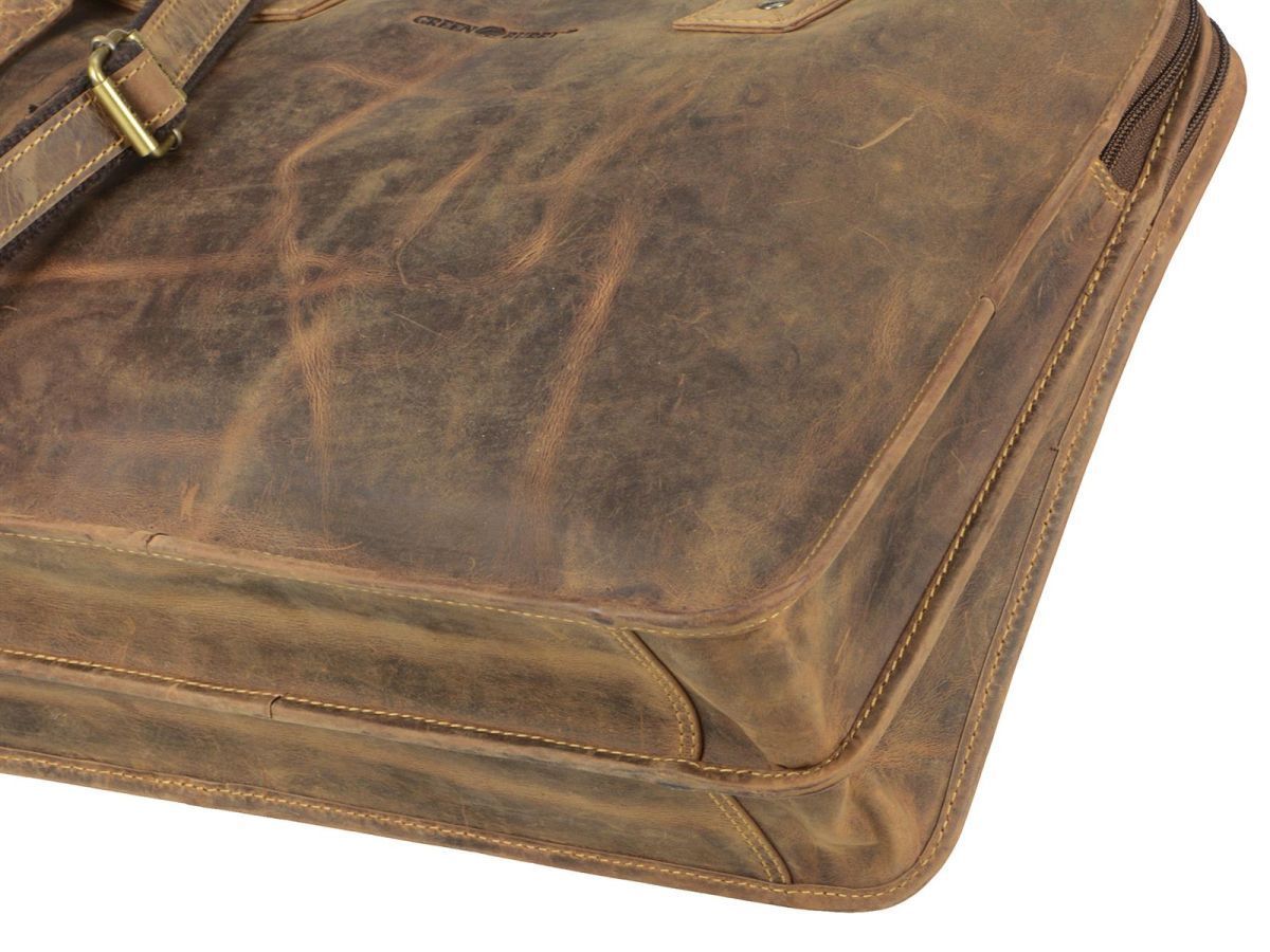 Greenburry Vintage Serviette Cuir 41 Cm Compartiment Laptop Nut Brown
