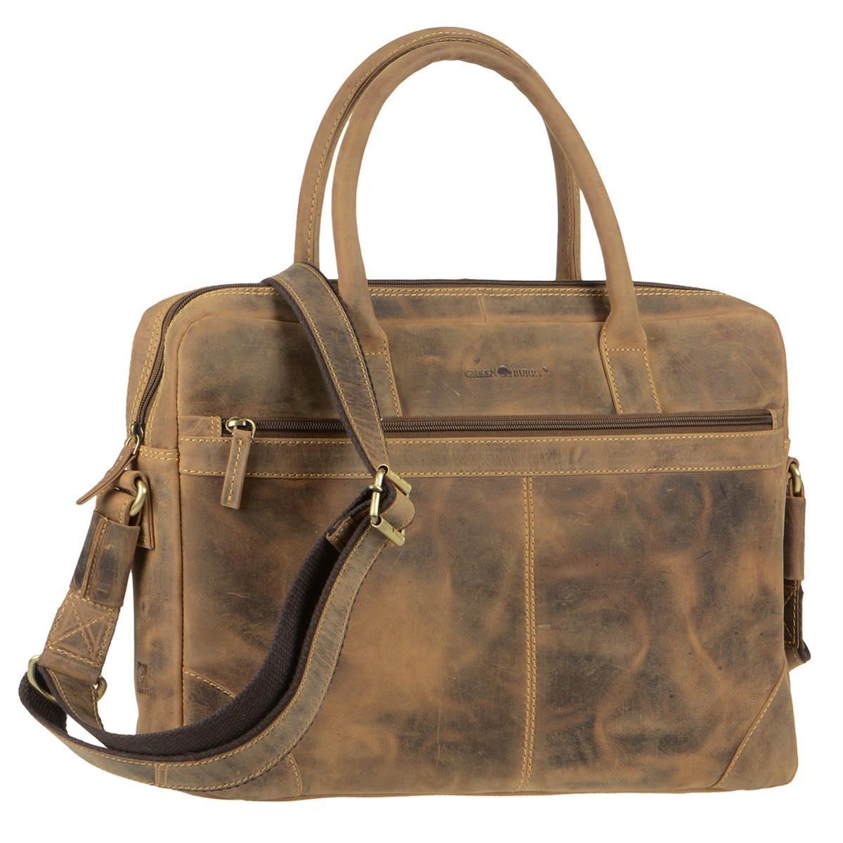 Greenburry Vintage Serviette Cuir 41 Cm Compartiment Laptop Nut Brown