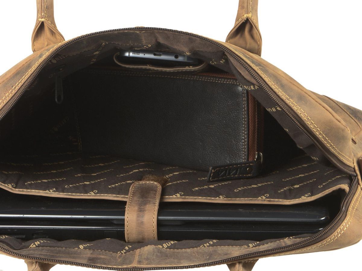 Greenburry Vintage Serviette Cuir 41 Cm Compartiment Laptop Nut Brown