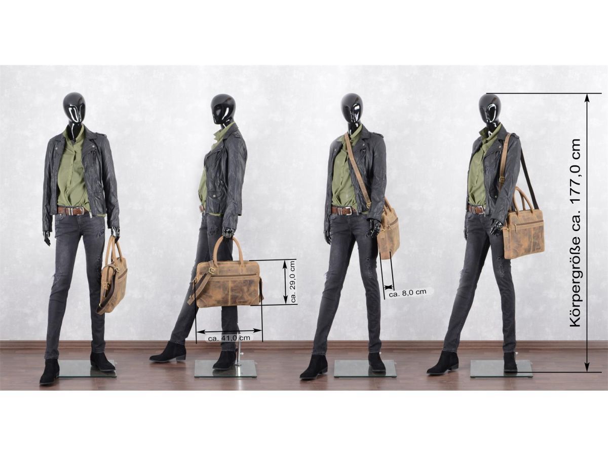 Greenburry Vintage Serviette Cuir 41 Cm Compartiment Laptop Nut Brown