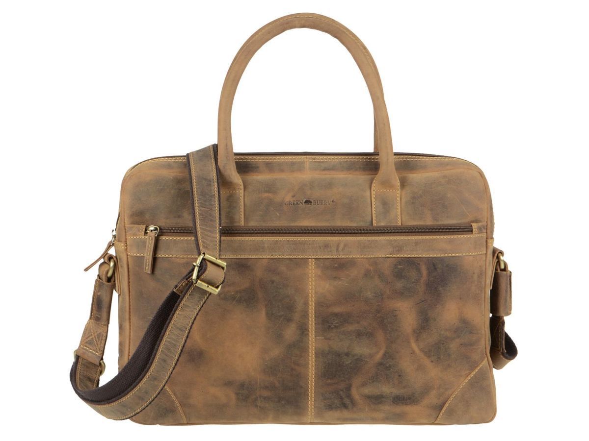 Greenburry Vintage Serviette Cuir 41 Cm Compartiment Laptop Nut Brown