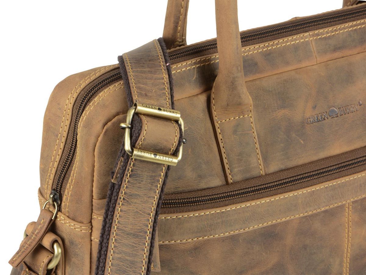 Greenburry Vintage Serviette Cuir 41 Cm Compartiment Laptop Nut Brown