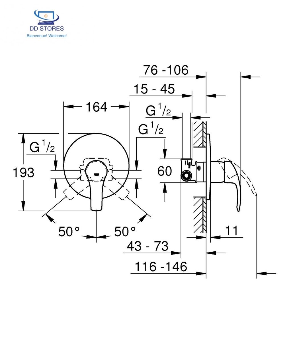 Grohe Eurosmart Mitigeur De Douche Encastre Monocommande