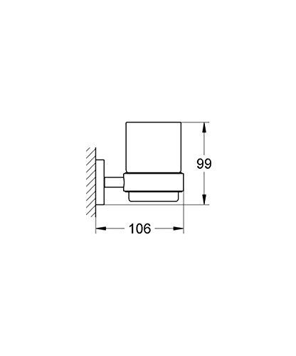 Grohe Essentials Verre En Cristal Avec Support, Chrome (40447001)