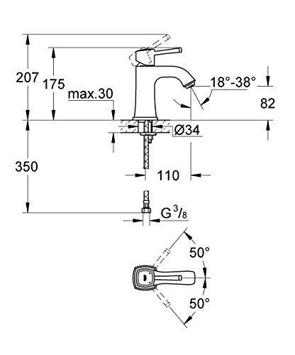 Grandera Mitigeur monocommande 1/2  Lavabo Taille M