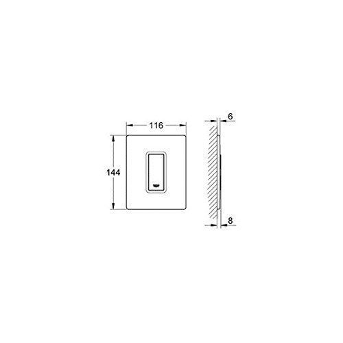 Grohe Skate Cosmopolitan Plaque de commande urinoir en verre avec partie mechanique Blanc 38846LS0