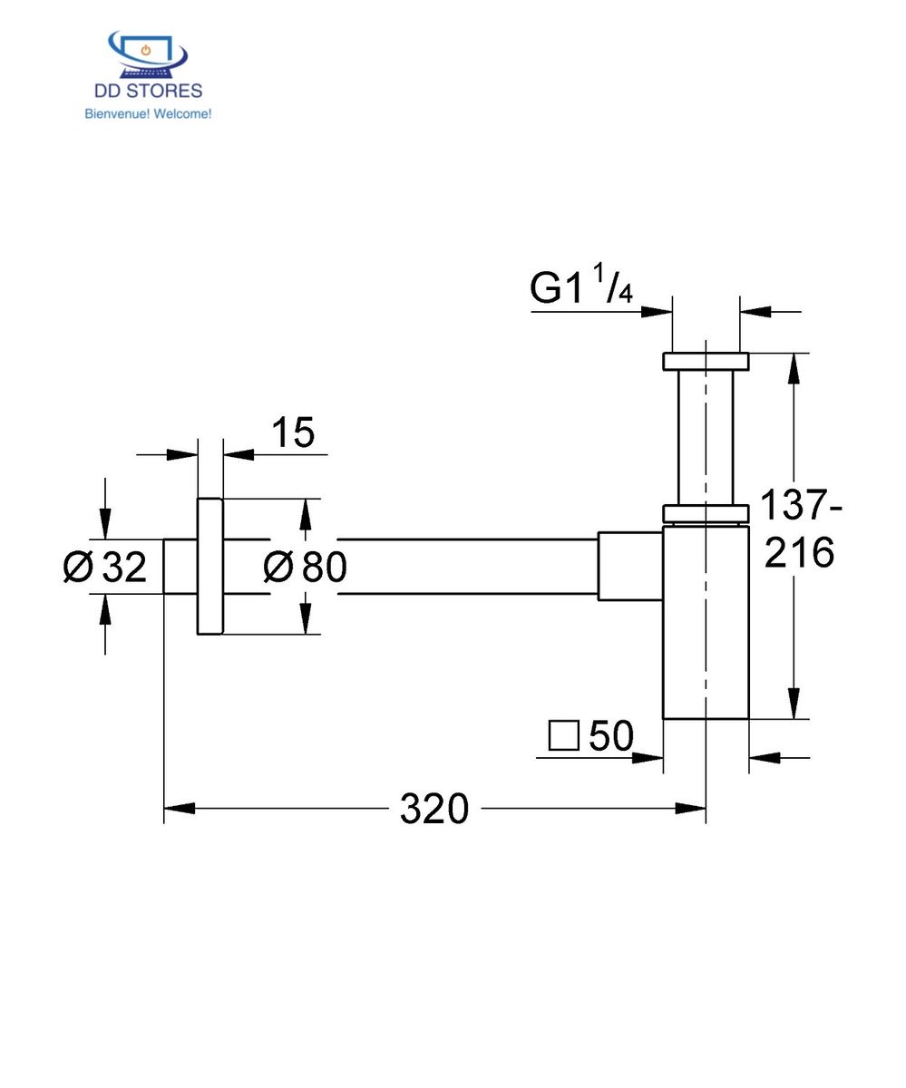 Siphon Carre 40564000 GROHE