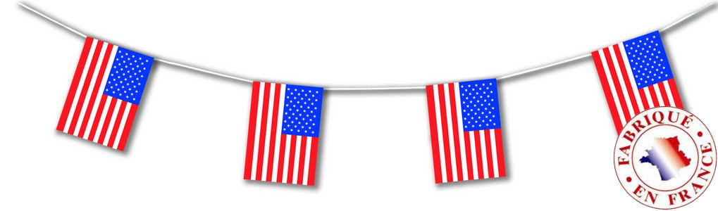 Guirlande fanions USA 4 metres Taille Unique