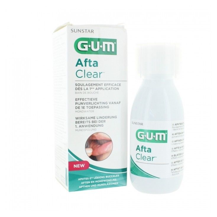 GUM AFTA CLEAR BAIN DE BOUCHE APHTES ET LESIONS BUCCALES 120ML