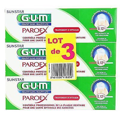 Gum Dentifrice Gencives Paroex Gel Lot de 3 x 75ml