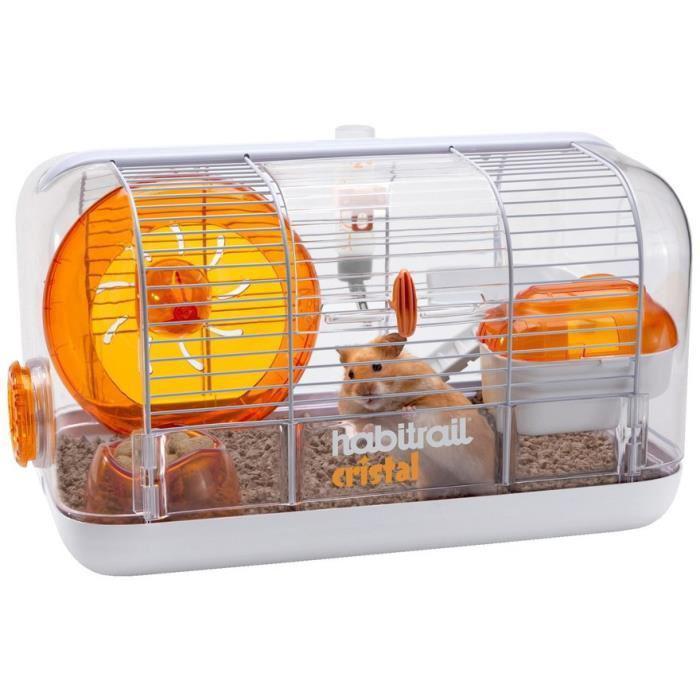 Cage Pour Rongeurs Habitrail Cristal 41x13x27cm Roue Dexercice Silencieuse Accessoirisable