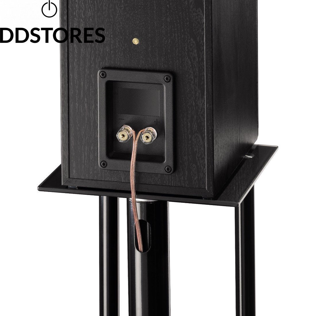 Hama 00049813 - Supports Denceinte Next - Cache-cable - 2 Supports Pour Grandes Enceintes - Pied Et Plaque-support En Verre Noir