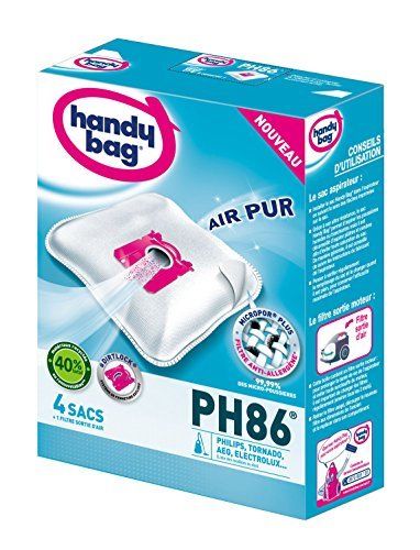 Sacs Aspirateurs Handy Bag® Ph86ph96® Philips Electrolux Aeg Tornado 4 Sacs 1 Filtre Sortie Dair A Decouper