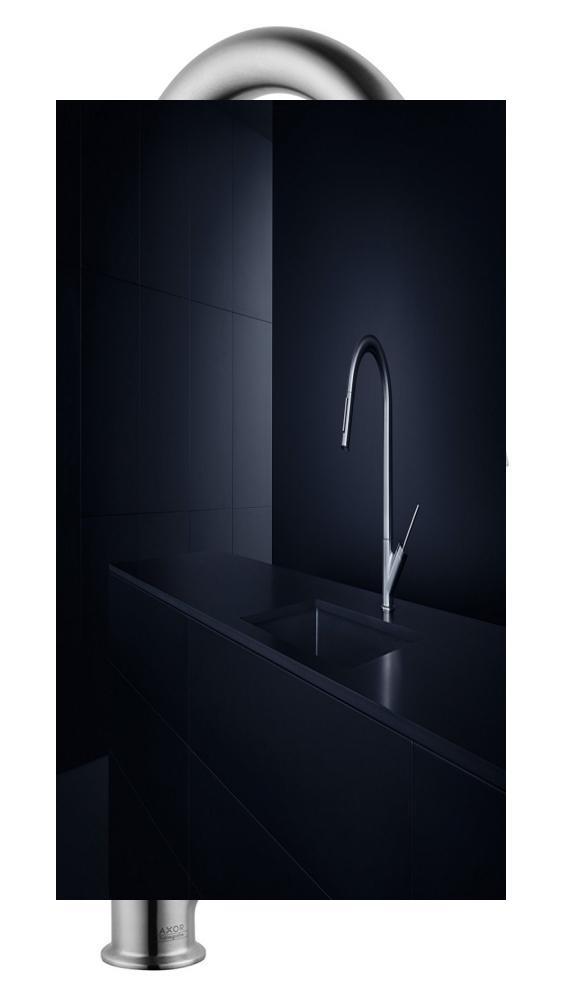 Hansgrohe Mitigeur D' Axor Starck 10821800 Avec Douchette Extensible, Inox Optique