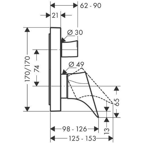 Hansgrohe Axor Starck Organic Bain Match0 12415000 Pour Installation Encastree, Chrome