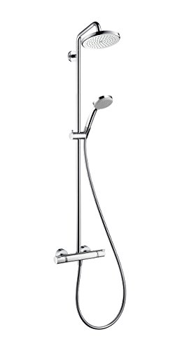 Hansgrohe Croma 220 Ecosmart Showerpipe 27188000 Avec Bras De Douche 400 Mm Pivotant Chrome