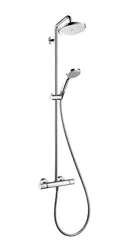Hansgrohe Croma 220 Ecosmart Showerpipe 27188000 Avec Bras De Douche 400 Mm Pivotant Chrome