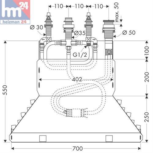 Hansgrohe 13444180 Combine Melangeur 4 Trous Encastrement Pour Montage Sur Bord De Baignoire