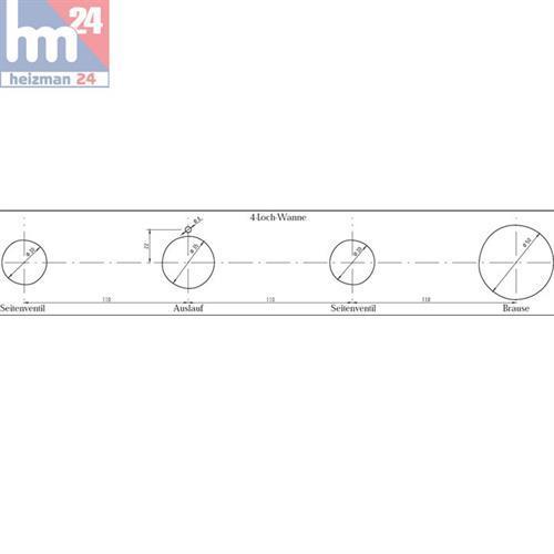 Hansgrohe 13444180 Combine Melangeur 4 Trous Encastrement Pour Montage Sur Bord De Baignoire