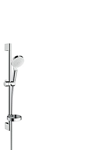 Hansgrohe Crometta Vario Ensemble De Douche 26553400 Blanc Chrome , Barre De 65 Cm, Porte-savon Casetta