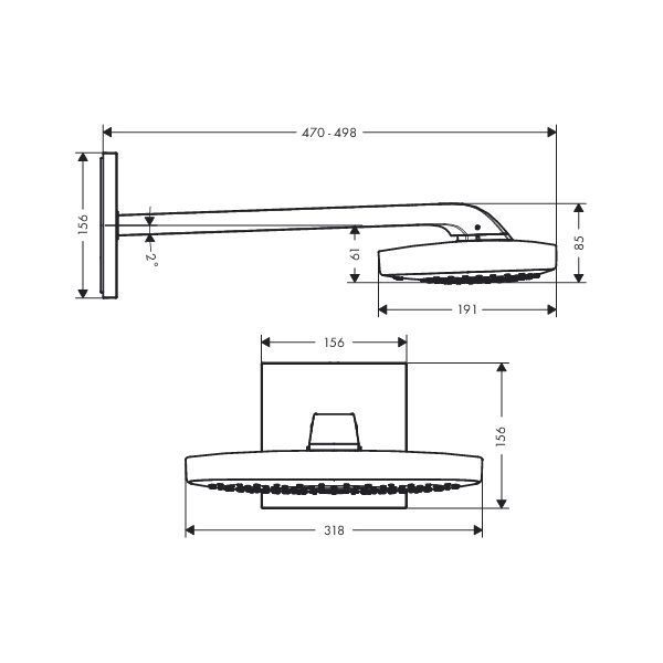 Hansgrohe Douche de tete Raindance Select E 300 3jet avec bras de douche 390 mm chrome 26468000