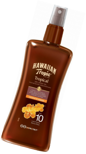 Hawaiian Tropic Spray Huile Seche Solaire Protectrice - Spf 10 - Noix De Coco - 200 Ml