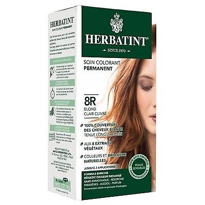 Gel Colorant Permanent Aux Extraits Vegetaux Blond Clair Cuivre 8r