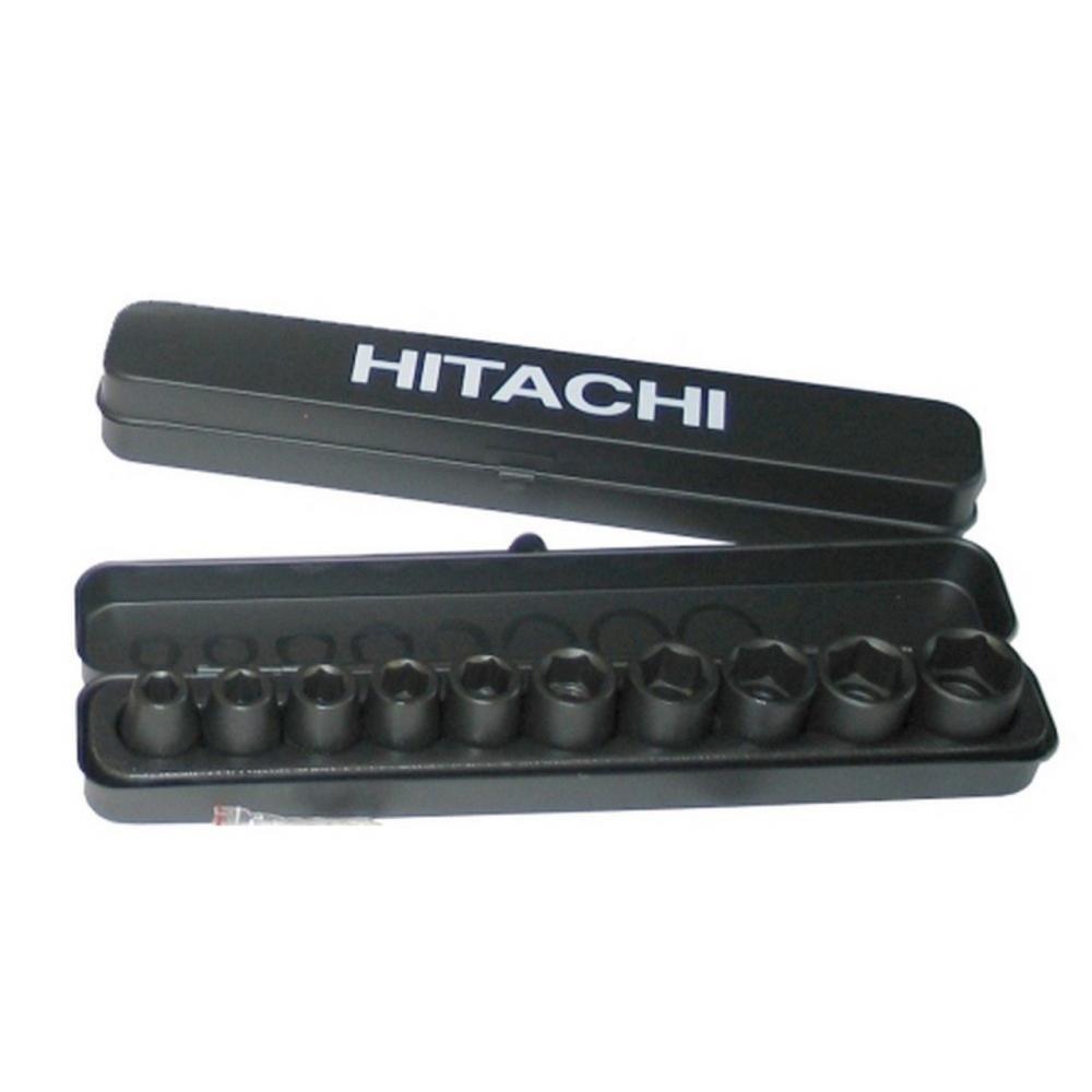 HITACHI 751879 Coffret de 10 douilles a choc 10,11,12,13,14,17,19,21,22,24mm