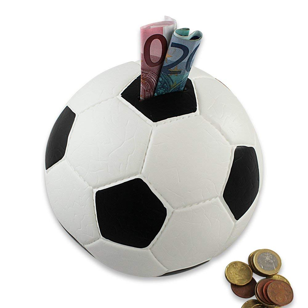 HMF 4790-01 Tirelire ,Ballon de football, en similcuir, diametre de 15 cm, de co
