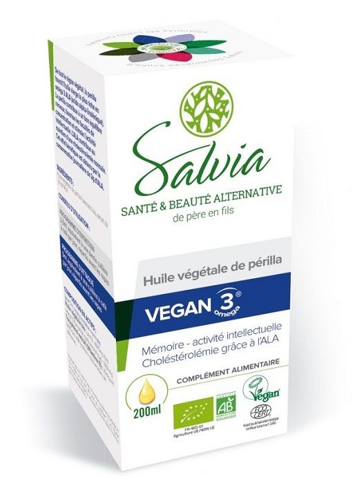 Vegan 3 Perilla, Huile vegetale bio - Flacon 200ml