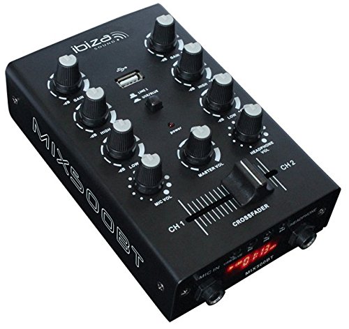 Ibiza Sound Mix500bt Table De Mixage Usb A 2 Canaux Avec Bluetooth
