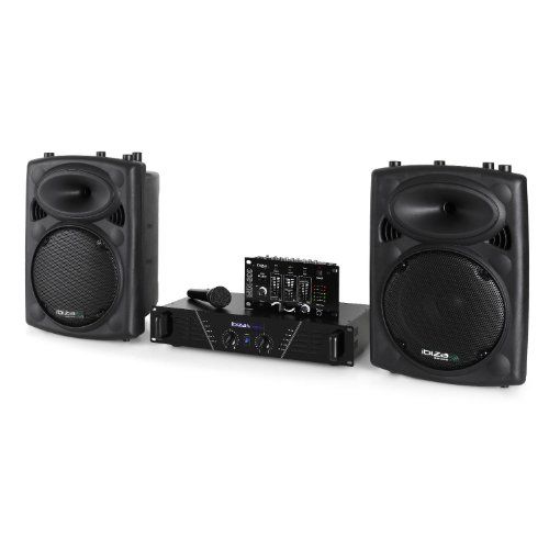 Ibiza Dj300mk2 Disco Sound Set Sono Pour Dj Pro Pa Disco Ampli 2 Canaux Enceintes Table De Mixage 6 Canaux Micro Cables