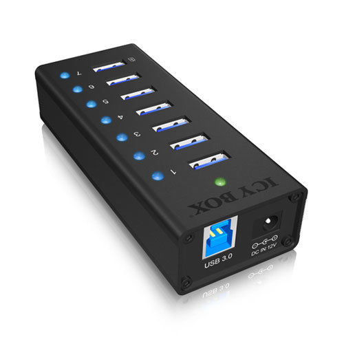 ICY BOX IB-AC618 - Hub 7 ports USB 3.0 dont un port de charge (coloris noir) ( C