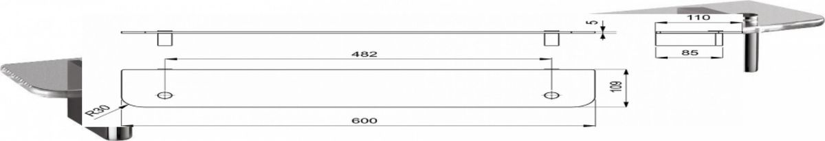 En Ideal Standard Connect N1394aa Chrome, 60 Cm, Avec Kit De Montage