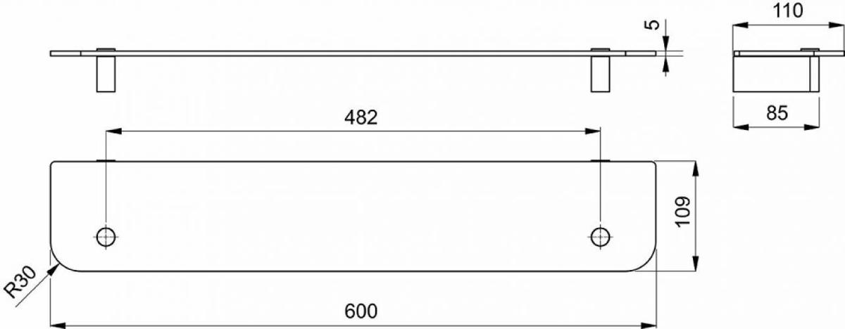 En Ideal Standard Connect N1394aa Chrome, 60 Cm, Avec Kit De Montage