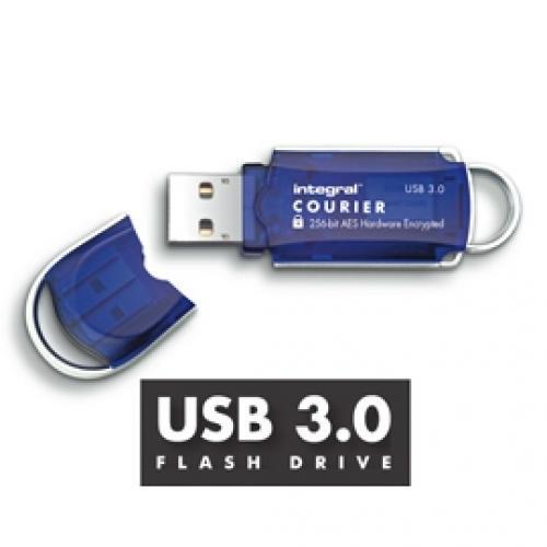 Cle USB 16Go Courier - USB 3.0 - Chiffrement Hardware par AES 256BIT - Certifiee FIPS 197 - Compatible MAC et PC - Effacement des donnees au bout de 6 tentatives erronees du mot de passe