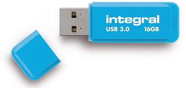 Cle USB capacite 16 Go Neon bleu couleur Fluo Design Fin et colore pour mieux identifie le contenu de chaque cle USB USB 30 garantie 2 ans