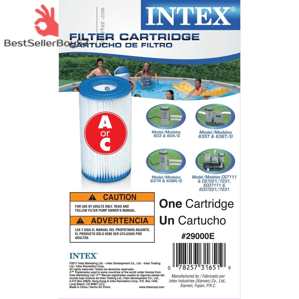 Cartouche de filtration type A - INTEX