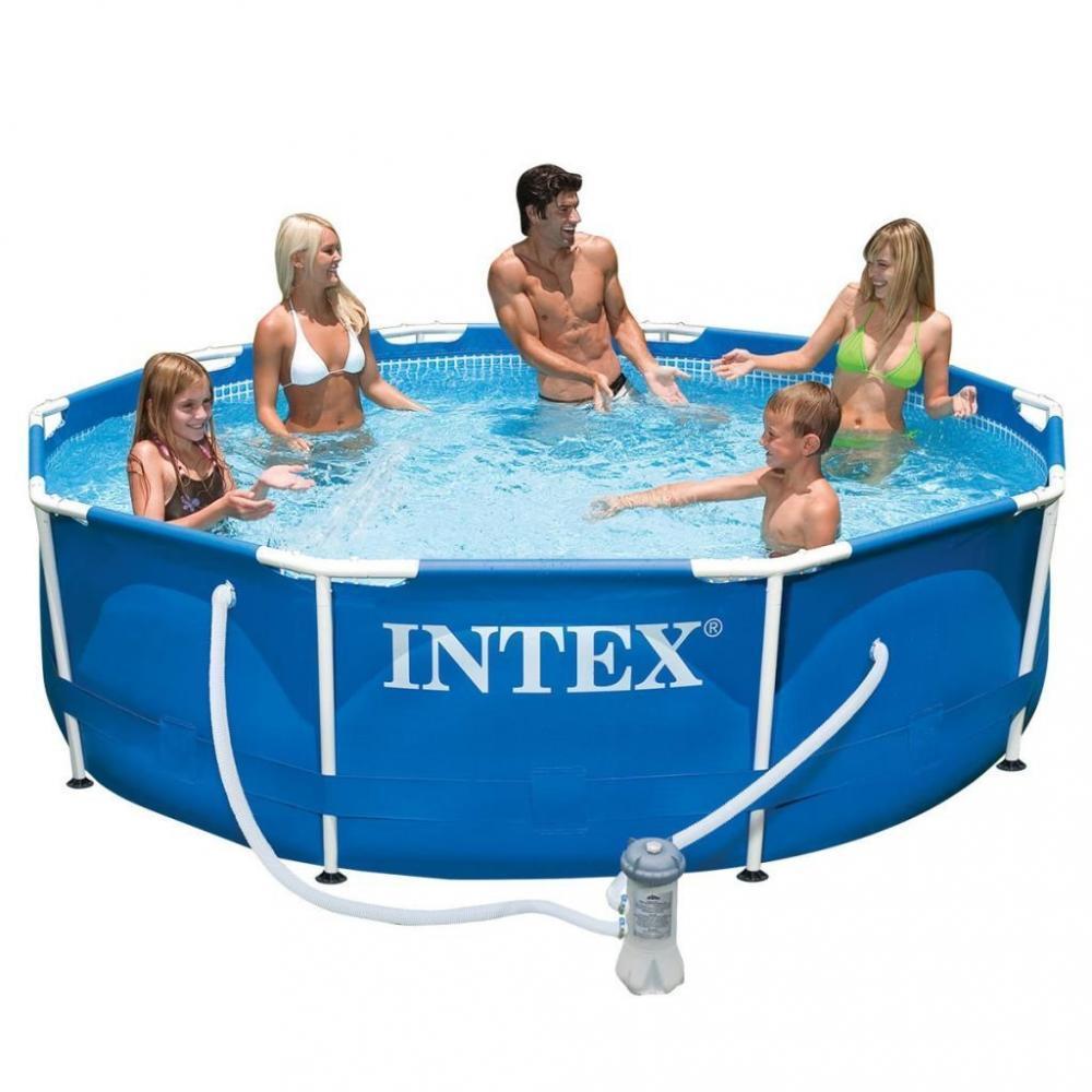 Intex Metal Frame Pools Piscine 366 X 76 Cm, Avec Filtration A Cartouche 28212gn