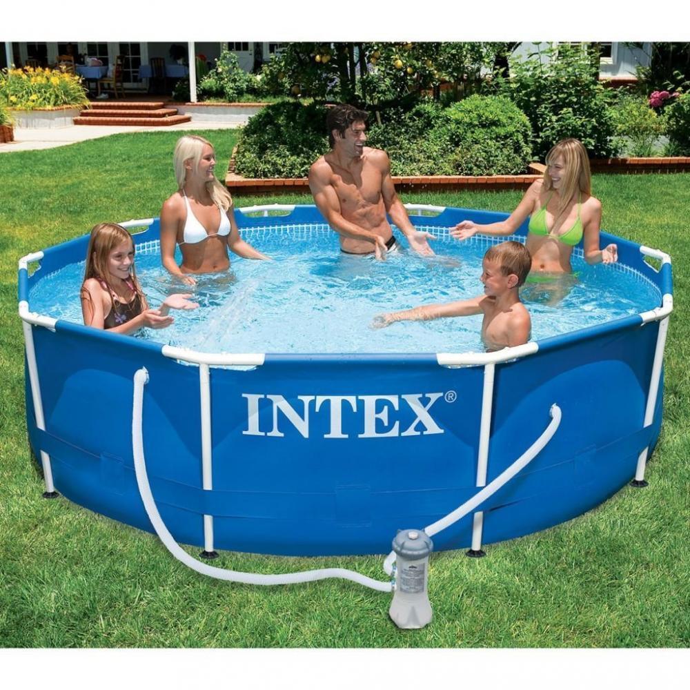 Intex Metal Frame Pools Piscine 366 X 76 Cm, Avec Filtration A Cartouche 28212gn