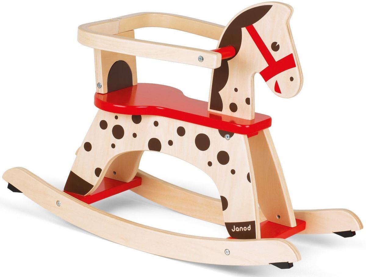Cheval A Bascule En Bois Caramel - Janod - Systeme Anti-bascule - Des 1 An