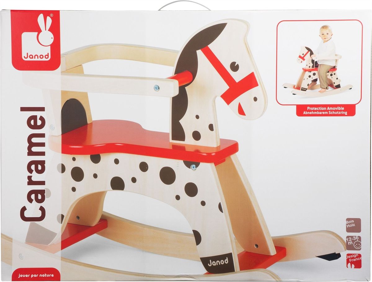 Cheval A Bascule En Bois Caramel - Janod - Systeme Anti-bascule - Des 1 An