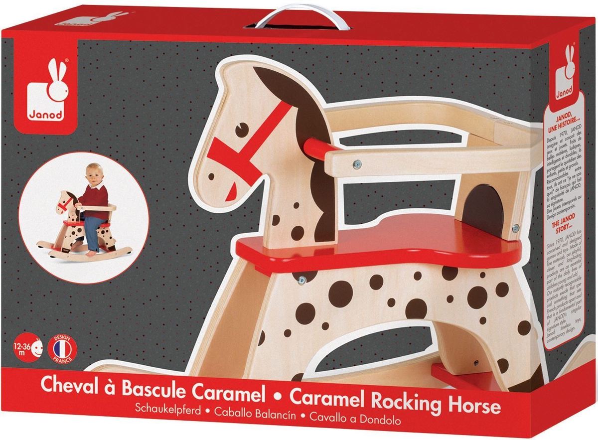 Cheval A Bascule En Bois Caramel - Janod - Systeme Anti-bascule - Des 1 An